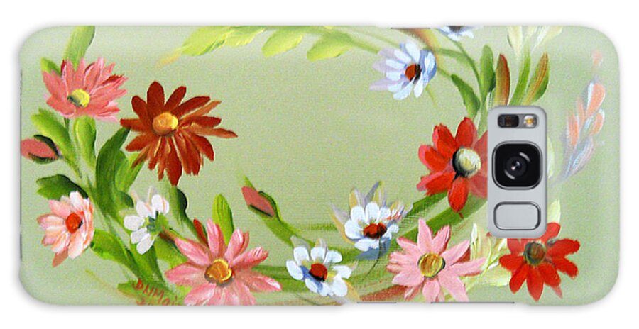 Mother's Day Galaxy Case featuring the painting Circle of Daisies by Dorothy Maier