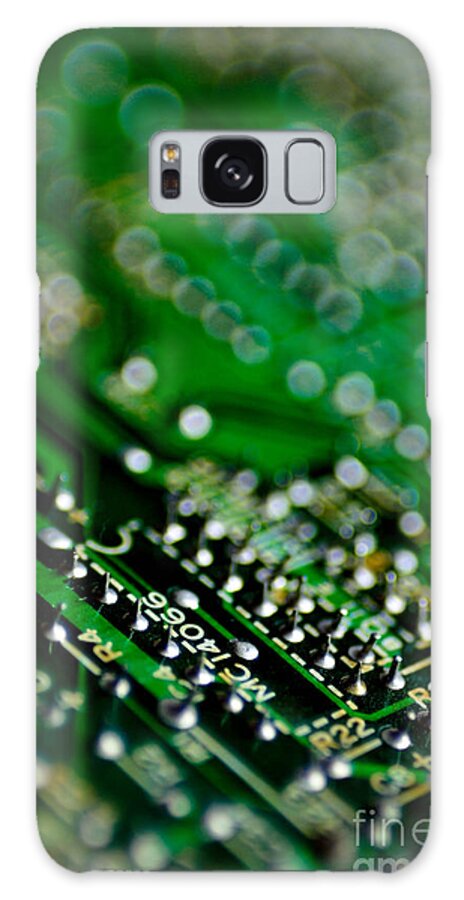 Bokeh Galaxy Case featuring the photograph Circuit Board Bokeh by Amy Cicconi