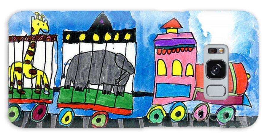 Circus Galaxy Case featuring the painting Circus Train by Max Kaderabek Age Eight