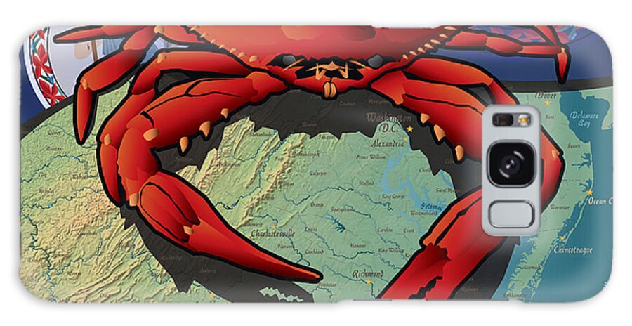 Virginia Galaxy S8 Case featuring the digital art Citizen Crab of Virginia by Joe Barsin