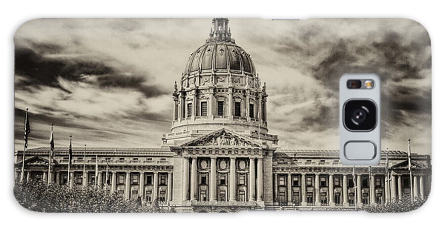 San Francisco Galaxy Case featuring the photograph City Hall Antiqued Print by Diana Powell