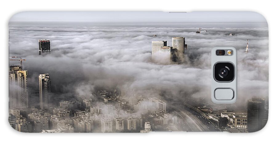 Israel Galaxy Case featuring the photograph City Skyscrapers Above The Clouds by Ron Shoshani