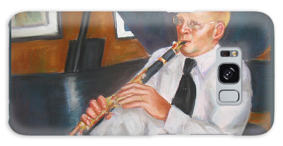Music Galaxy Case featuring the painting Clarinet at Palm Court by Beverly Boulet