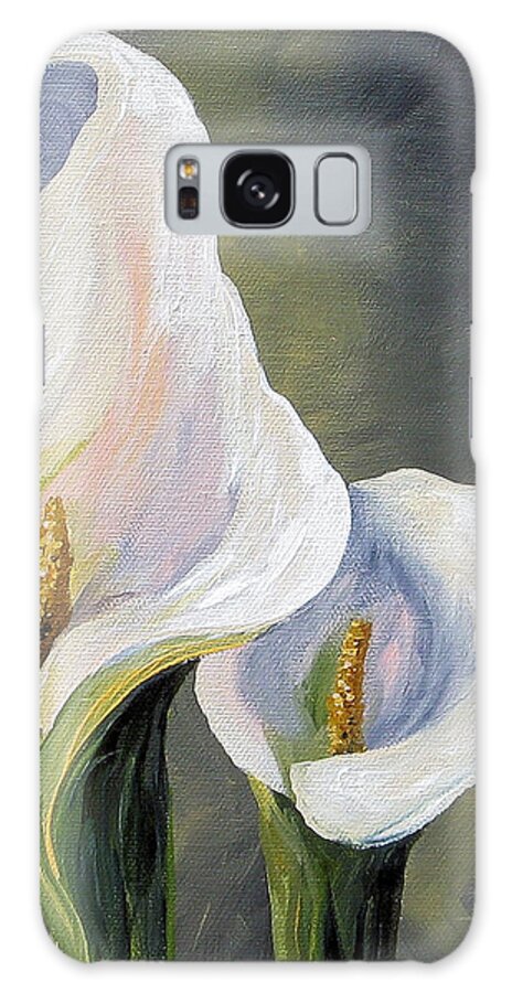 Calla Lily Galaxy Case featuring the painting Claudia's Calla Lilies by Torrie Smiley