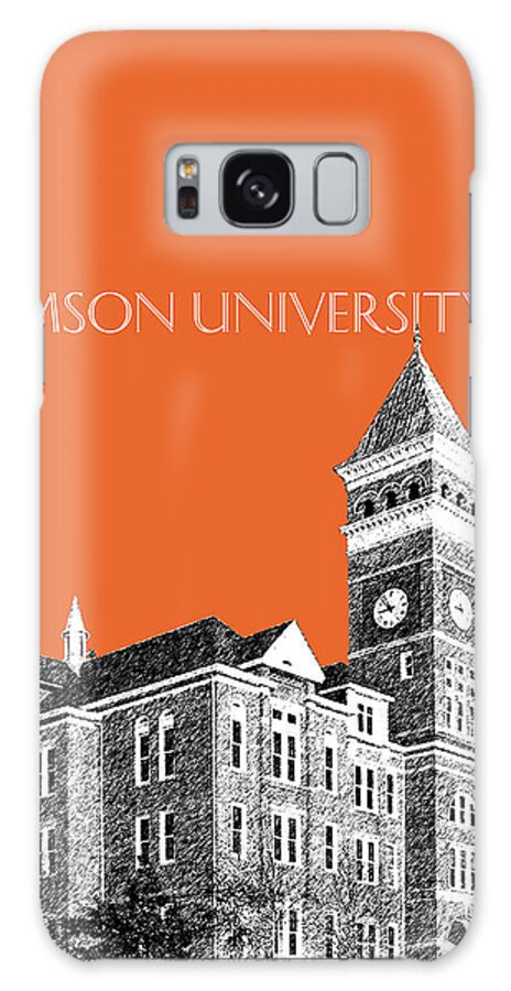 University Galaxy Case featuring the digital art Clemson University - Coral by DB Artist