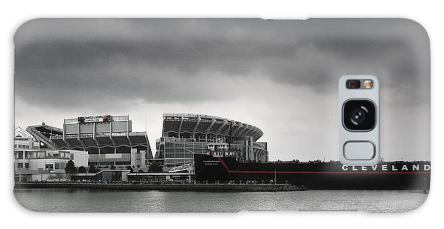 Cleveland Galaxy Case featuring the photograph Cleveland Browns Stadium From The Inner Harbor by Kenneth Krolikowski