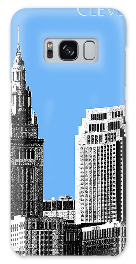 Architecture Galaxy S8 Case featuring the digital art Cleveland Skyline 1 - Light Blue by DB Artist