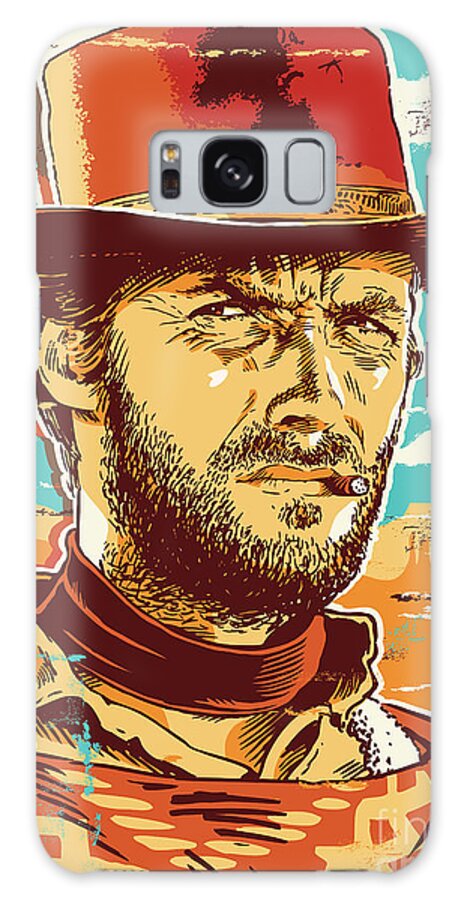 Illustration Galaxy Case featuring the digital art Clint Eastwood Pop Art by Jim Zahniser