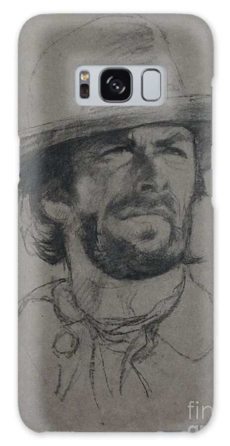 Sean Wu Galaxy Case featuring the painting Clint Eastwood by Sean Wu