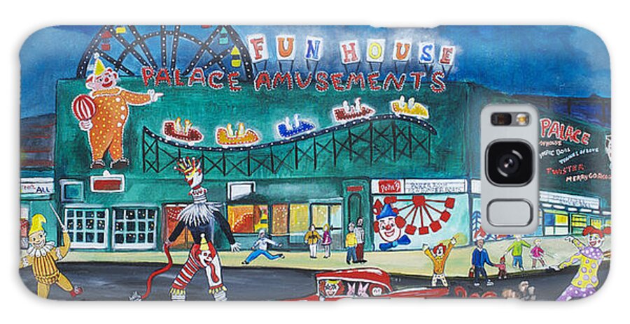 Asbury Park Art Galaxy Case featuring the painting Clown Parade at the Palace by Patricia Arroyo