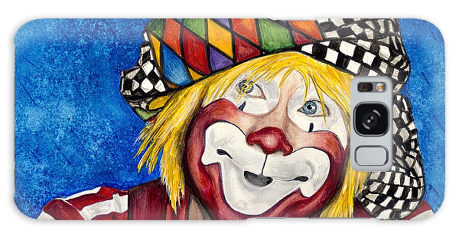 Greatclownportraits Galaxy Case featuring the painting Watercolor Clown #16 Ron Maslanka by Patty Vicknair