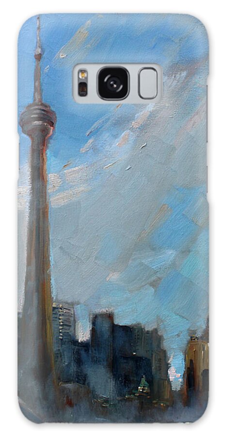 Toronto Galaxy Case featuring the painting Cn Tower Toronto by Ylli Haruni