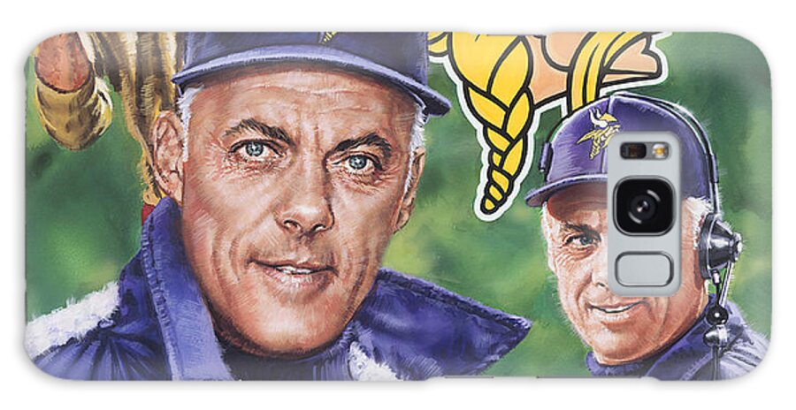 Coach Bud Grant Galaxy Case featuring the painting Coach Bud Grant by Dick Bobnick