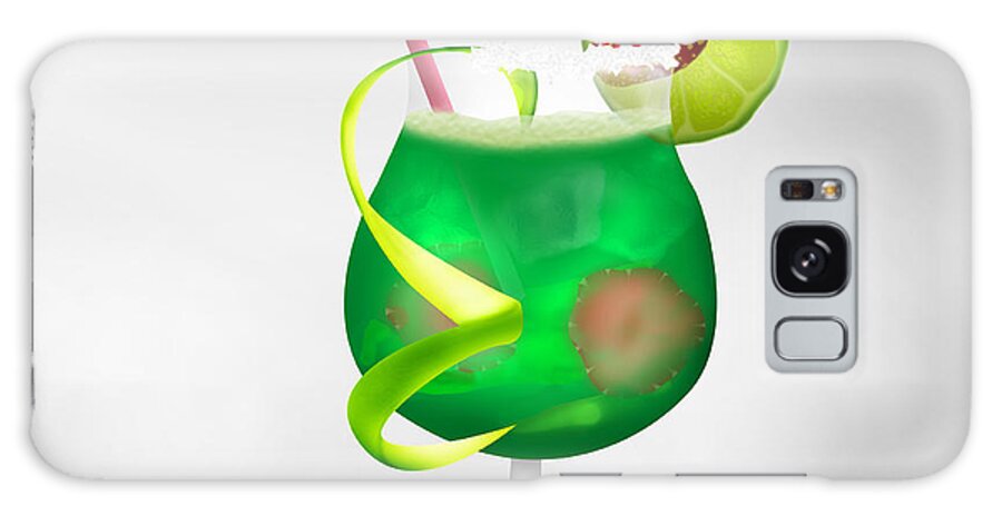 Cocktail Galaxy Case featuring the digital art Cocktail Green Strawberry by Gina Koch