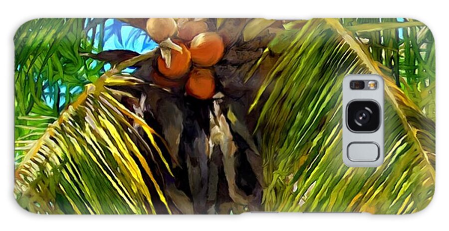 Coconut Palm Tree Galaxy Case featuring the painting Coconut Palm Tree by Stephen Jorgensen