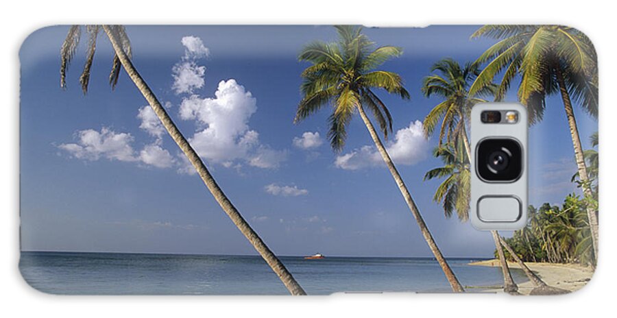 Feb0514 Galaxy Case featuring the photograph Coconut Palms And Beach Dominican by Konrad Wothe