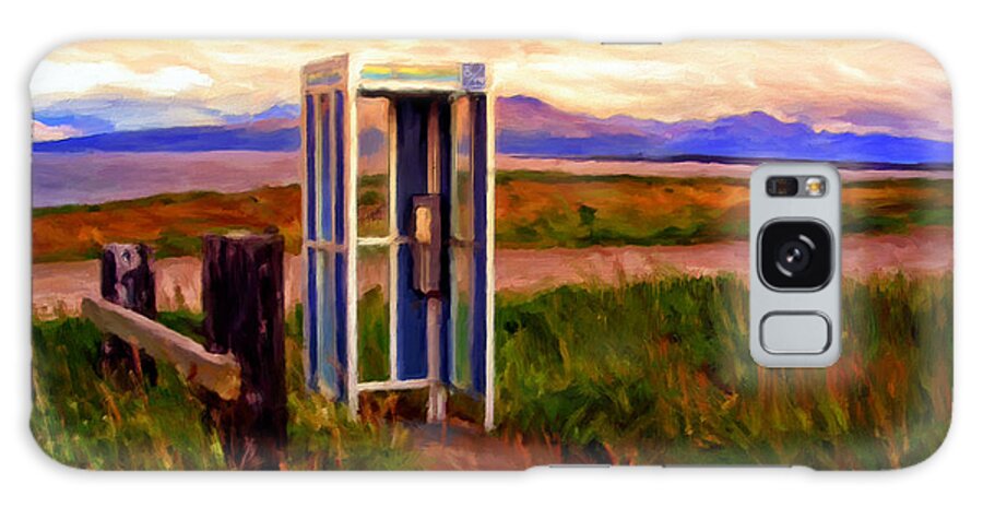 Telephone Booth Galaxy Case featuring the painting Cold Bay Ferry Service by Michael Pickett
