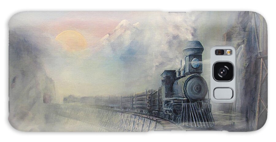 Train Galaxy Case featuring the painting Cold Blue Steel by Wayne Enslow