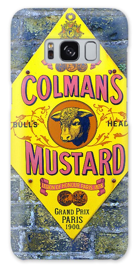 Colmans Galaxy Case featuring the photograph Colmans Mustard Bulls Head Sign by Gordon James