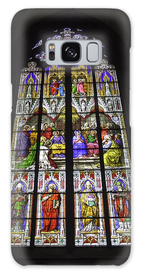 Cologne Cathedral Galaxy Case featuring the photograph Cologne Cathedral Stained Glass Window of Pentecost by Teresa Mucha