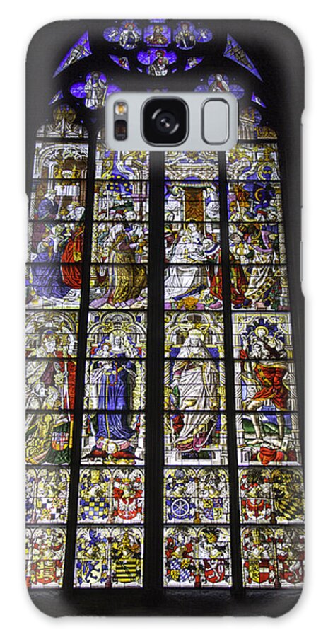 Cologne Cathedral Galaxy S8 Case featuring the photograph Cologne Cathedral Stained Glass Window of the Three Holy Kings by Teresa Mucha