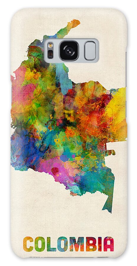 Urban Galaxy Case featuring the digital art Colombia Watercolor Map by Michael Tompsett