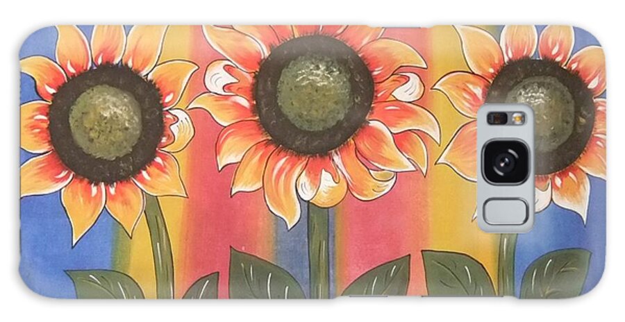 Sunflower Galaxy Case featuring the painting Color Me Sunny by Cindy Micklos