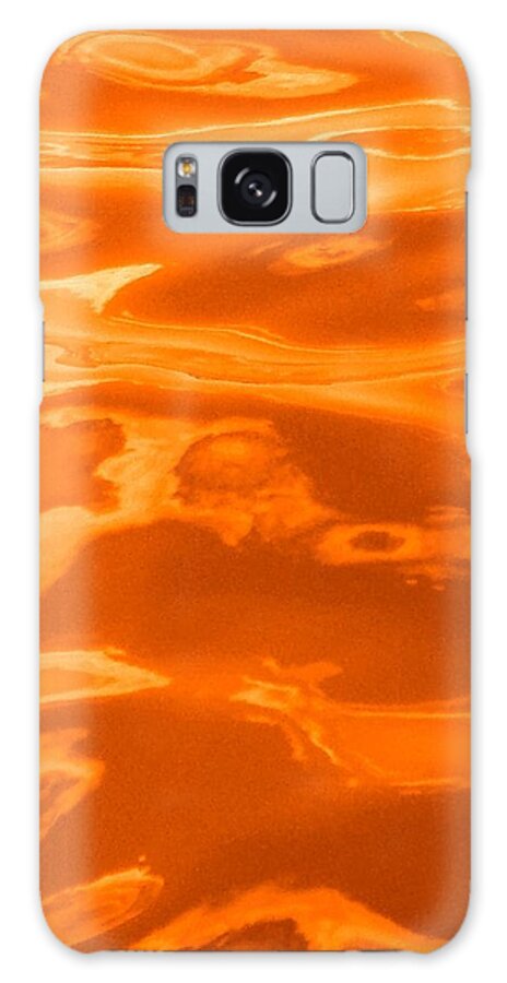 Multi Panel Galaxy Case featuring the photograph Colored Wave Orange Panel Three by Stephen Jorgensen