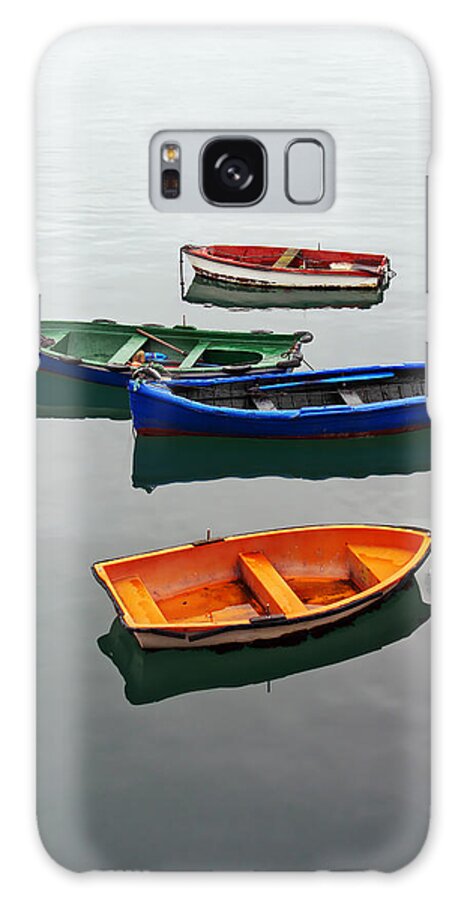 Fishing Galaxy S8 Case featuring the photograph colorful boats on Santurtzi by Mikel Martinez de Osaba