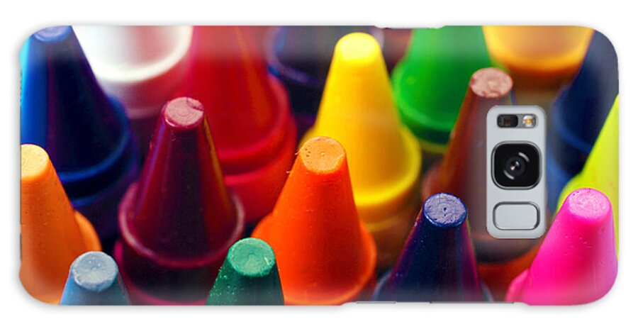 Crayon Galaxy Case featuring the photograph Colorful Crayons Closeup by Danny Hooks