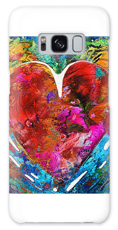 Heart Galaxy Case featuring the painting Colorful Heart Art - Everlasting - By Sharon Cummings by Sharon Cummings