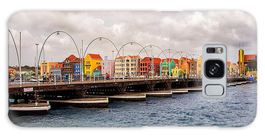 Curacao Skyline Galaxy Case featuring the photograph Colors of Willemstad Curacao and the Foot Bridge to the City by Rene Triay FineArt Photos
