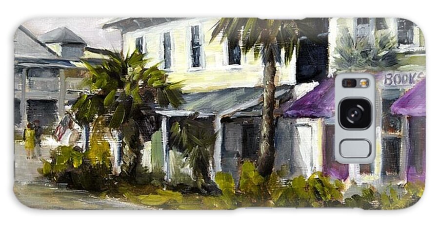 Purple Awnings Galaxy Case featuring the painting Commerce and Avenue D by Susan Richardson