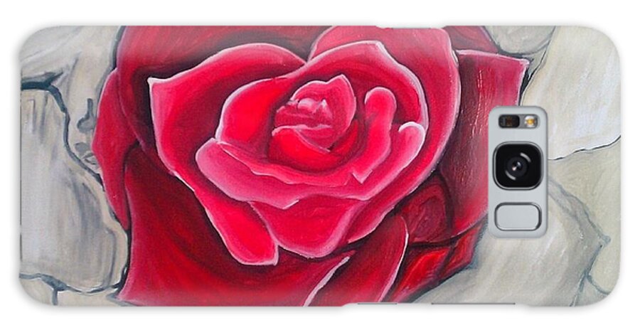 Concrete Galaxy Case featuring the painting Concrete Rose by Marisela Mungia