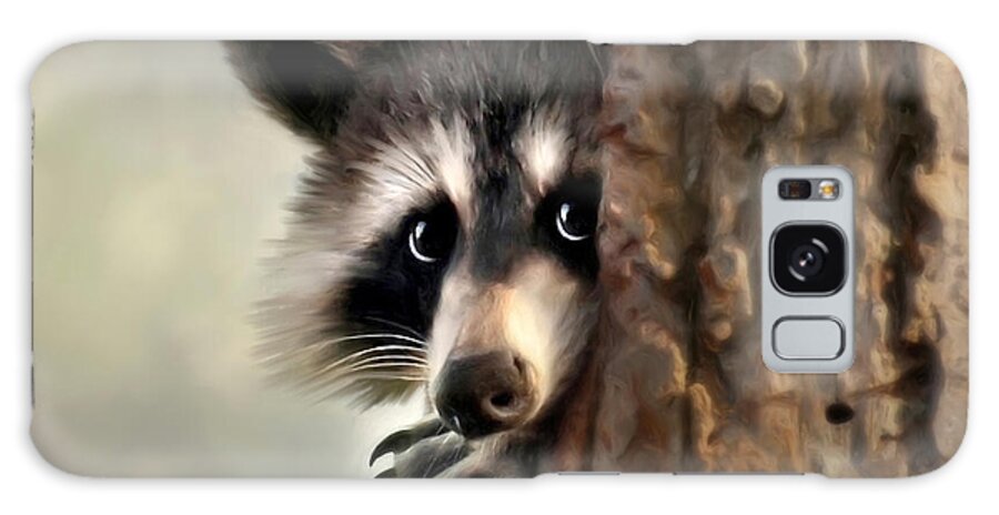 Raccoon Galaxy Case featuring the painting Conspicuous Bandit by Christina Rollo