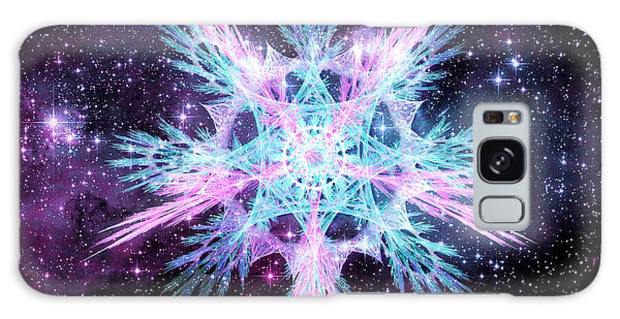 Corporate Galaxy Case featuring the digital art Cosmic Starflower by Shawn Dall