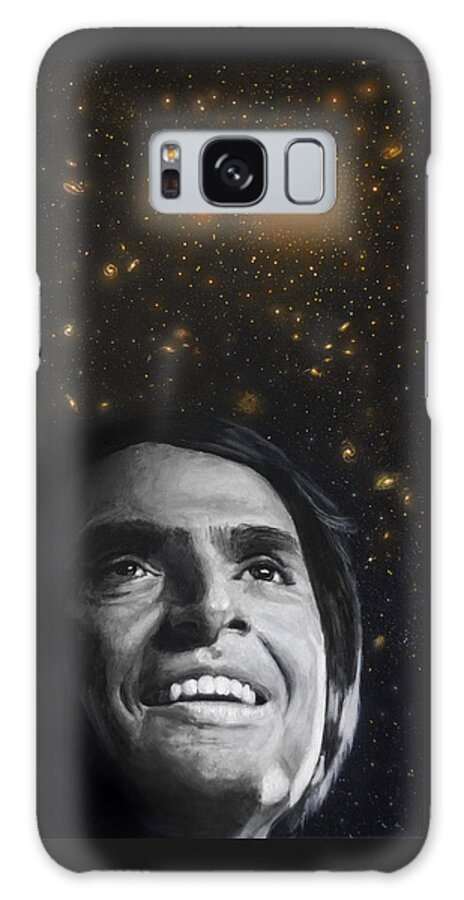 Carl Sagan Galaxy Case featuring the painting Cosmos- Carl Sagan by Simon Kregar
