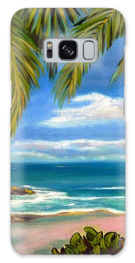 Art Galaxy Case featuring the painting Costa Rica Rocks  Costa Rica Seascape by Shelia Kempf