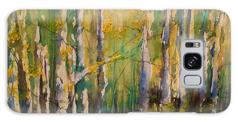 Cottonwood Trees Galaxy Case featuring the painting Cottonwoods by Robin Miller-Bookhout