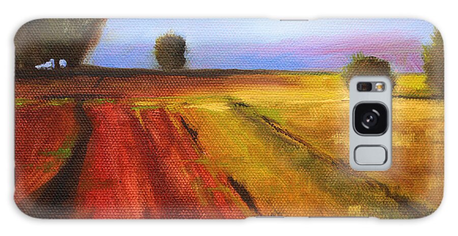 Country Galaxy Case featuring the painting Country Fields Landscape by Nancy Merkle