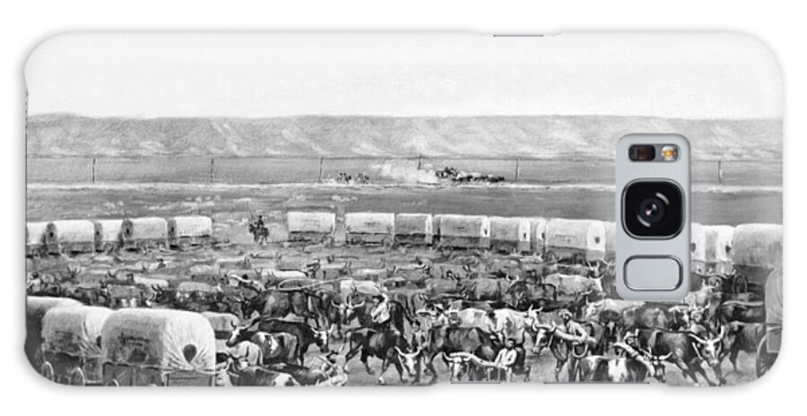 1875 Galaxy S8 Case featuring the photograph Covered Wagon Corral by W. H. Jackson