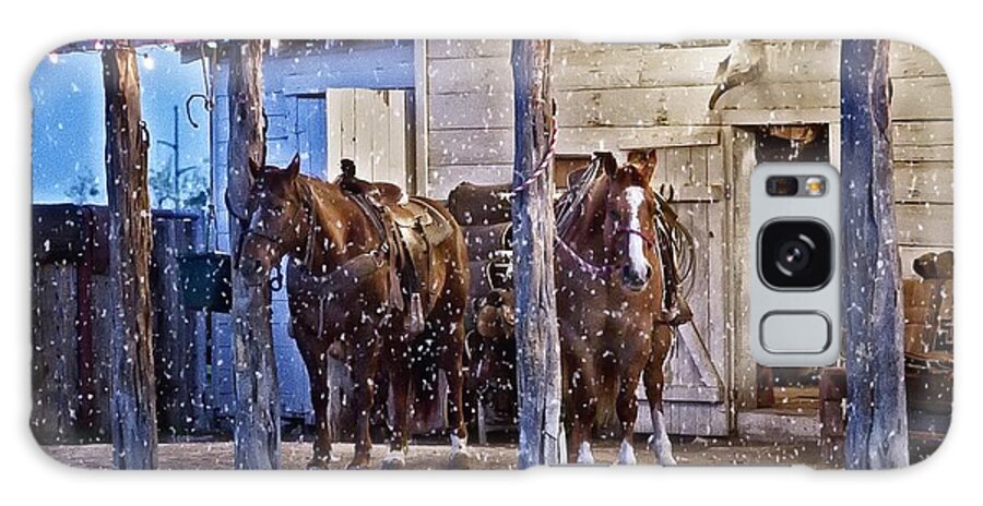 Horses In Winter Galaxy Case featuring the photograph Cowboy Christmas by Pamela Steege