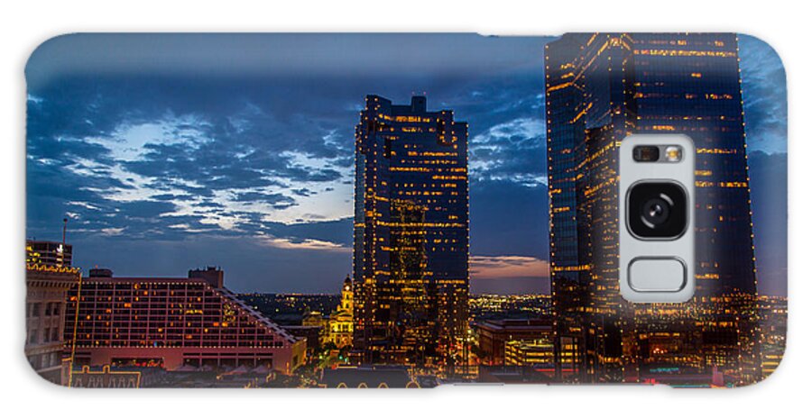 Fort Worth Galaxy Case featuring the photograph Cowtown at night by Paul Quinn