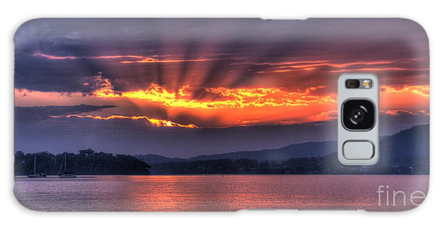 Sunrise Galaxy Case featuring the photograph Crepuscular Dawn - Smoky Sunrise. by Geoff Childs