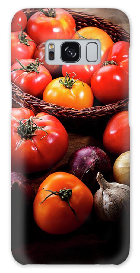 Yield Sign Galaxy Case featuring the photograph Crop Tomatoes by Letty17