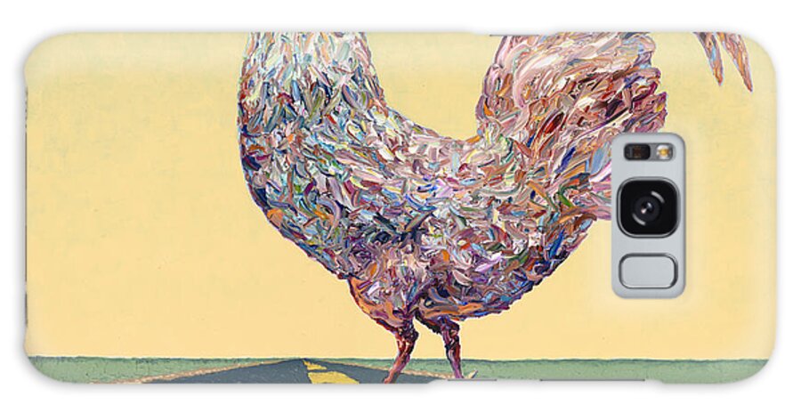 Chicken Galaxy Case featuring the painting Crossing Chicken by James W Johnson