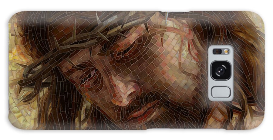 Jesus Galaxy Case featuring the painting Crown of Thorns Glass Mosaic by Mia Tavonatti
