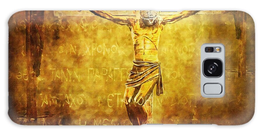 Jesus Galaxy Case featuring the digital art Crucified Via Dolorosa 12 by Lianne Schneider