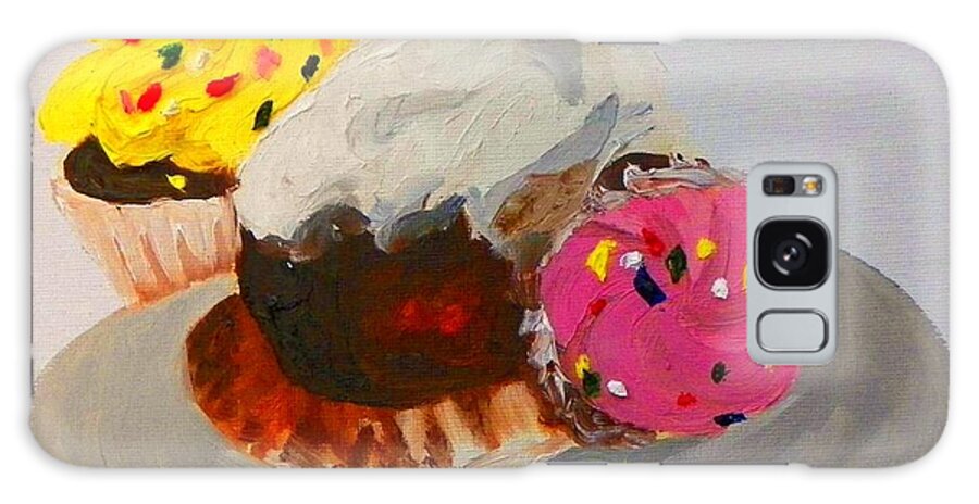 Cute Galaxy Case featuring the painting Cupcakes by Marisela Mungia