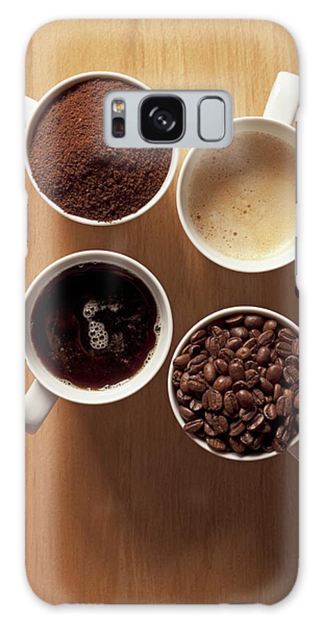 Shadow Galaxy Case featuring the photograph Cups Of Coffee And Coffee Beans by Larry Washburn